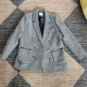 Sezane Charcoal Double-Breasted Blazer